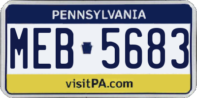 PA license plate MEB5683