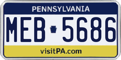 PA license plate MEB5686