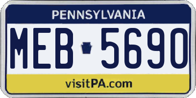 PA license plate MEB5690