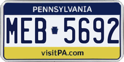 PA license plate MEB5692