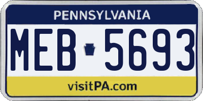 PA license plate MEB5693