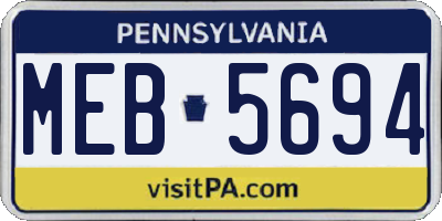 PA license plate MEB5694