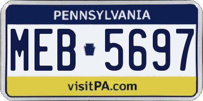 PA license plate MEB5697