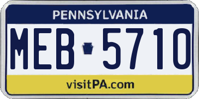 PA license plate MEB5710