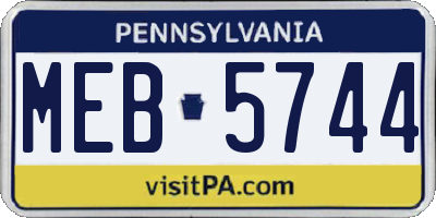 PA license plate MEB5744