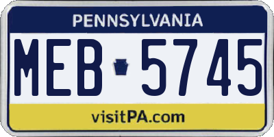 PA license plate MEB5745