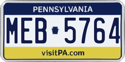 PA license plate MEB5764