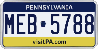 PA license plate MEB5788