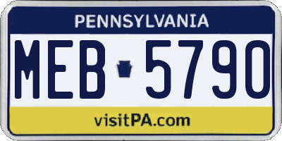 PA license plate MEB5790