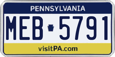 PA license plate MEB5791