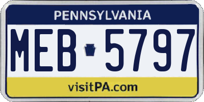 PA license plate MEB5797