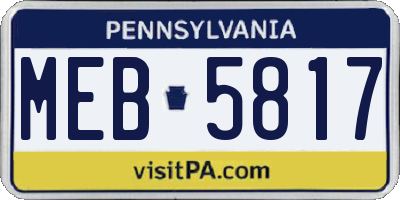 PA license plate MEB5817