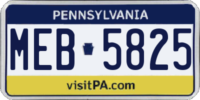 PA license plate MEB5825