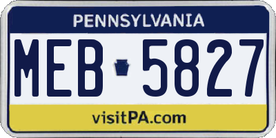 PA license plate MEB5827