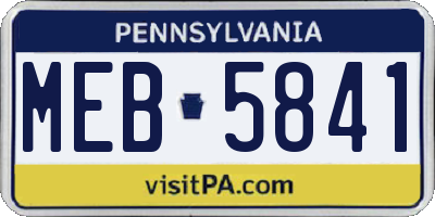 PA license plate MEB5841