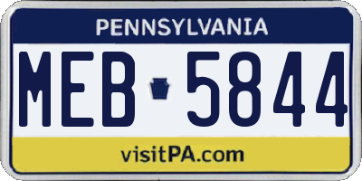 PA license plate MEB5844