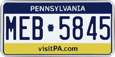 PA license plate MEB5845