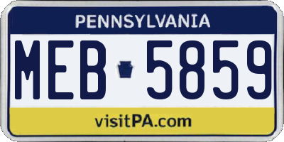 PA license plate MEB5859
