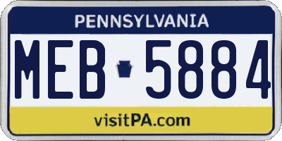 PA license plate MEB5884