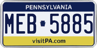 PA license plate MEB5885