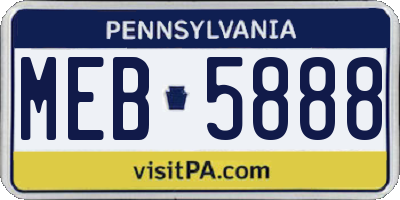PA license plate MEB5888