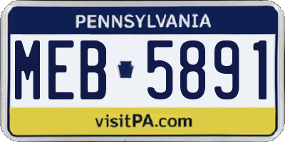 PA license plate MEB5891