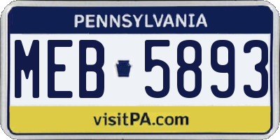 PA license plate MEB5893