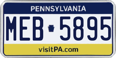 PA license plate MEB5895