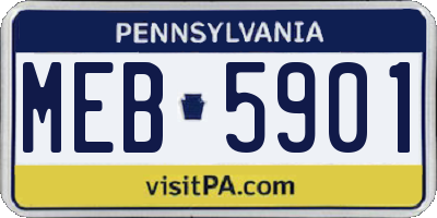 PA license plate MEB5901