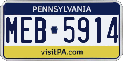 PA license plate MEB5914