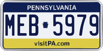 PA license plate MEB5979
