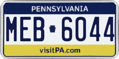 PA license plate MEB6044