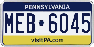 PA license plate MEB6045