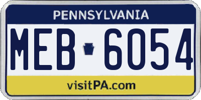 PA license plate MEB6054