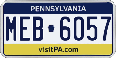 PA license plate MEB6057