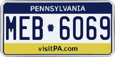 PA license plate MEB6069