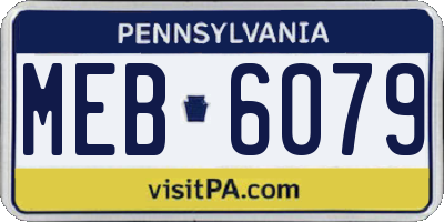 PA license plate MEB6079