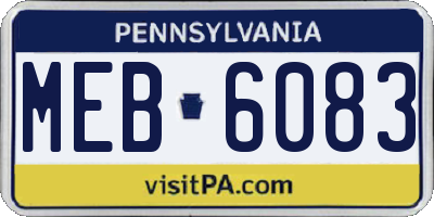 PA license plate MEB6083