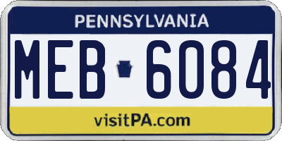 PA license plate MEB6084
