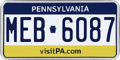 PA license plate MEB6087