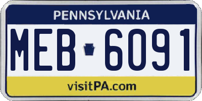 PA license plate MEB6091