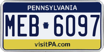 PA license plate MEB6097