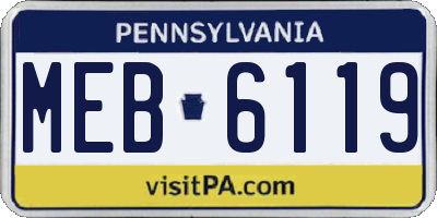 PA license plate MEB6119