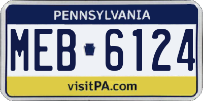 PA license plate MEB6124