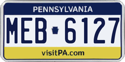 PA license plate MEB6127