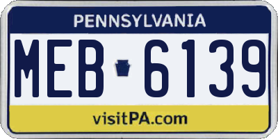 PA license plate MEB6139