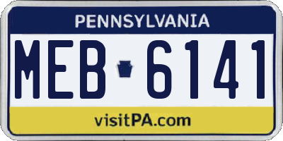 PA license plate MEB6141