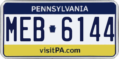 PA license plate MEB6144