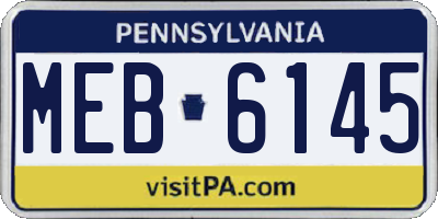 PA license plate MEB6145