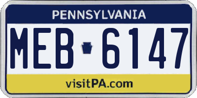 PA license plate MEB6147